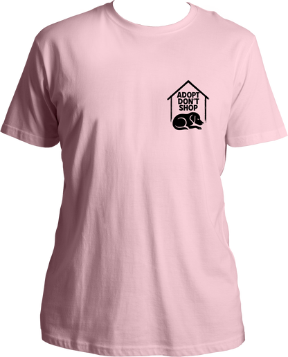 Dog adoption awareness T-shirt with chest print