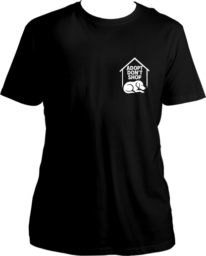Dog adoption awareness T-shirt with chest print