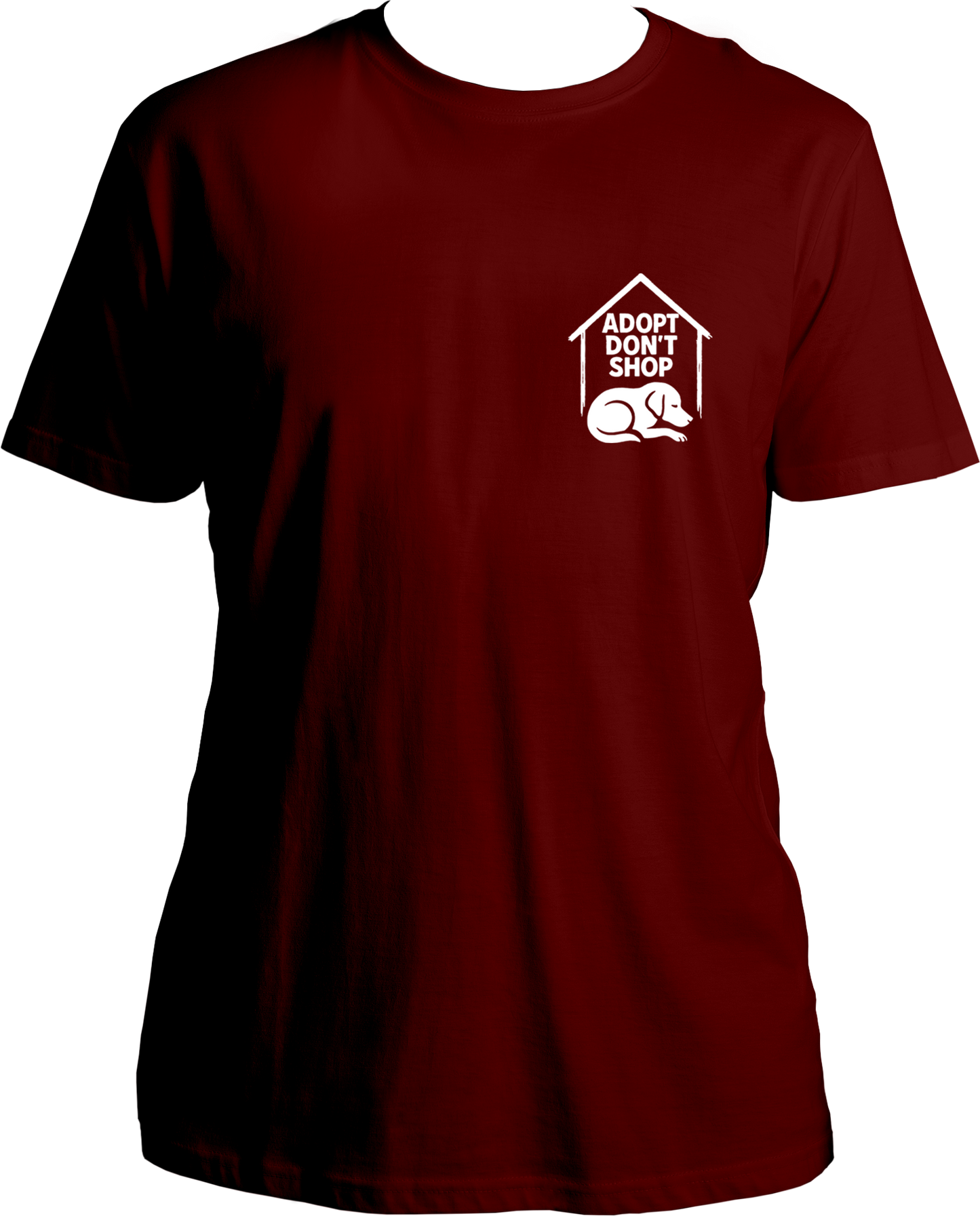 Dog adoption awareness T-shirt with chest print