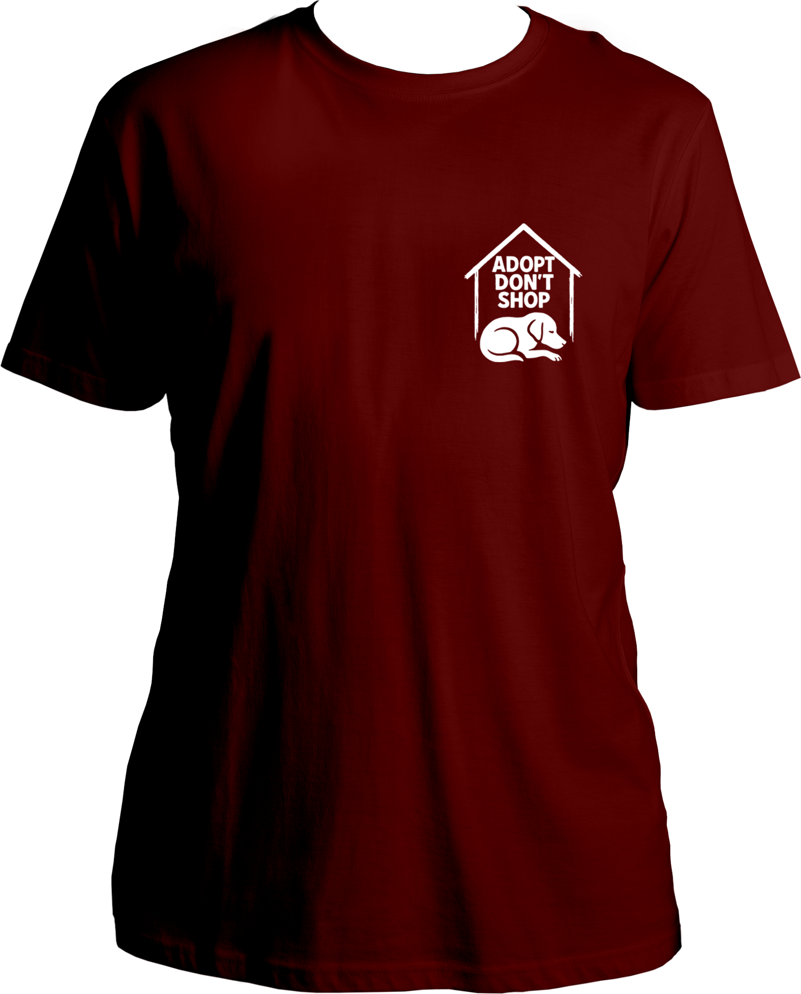 Dog adoption awareness T-shirt with chest print