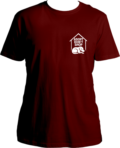 Dog adoption awareness T-shirt with chest print