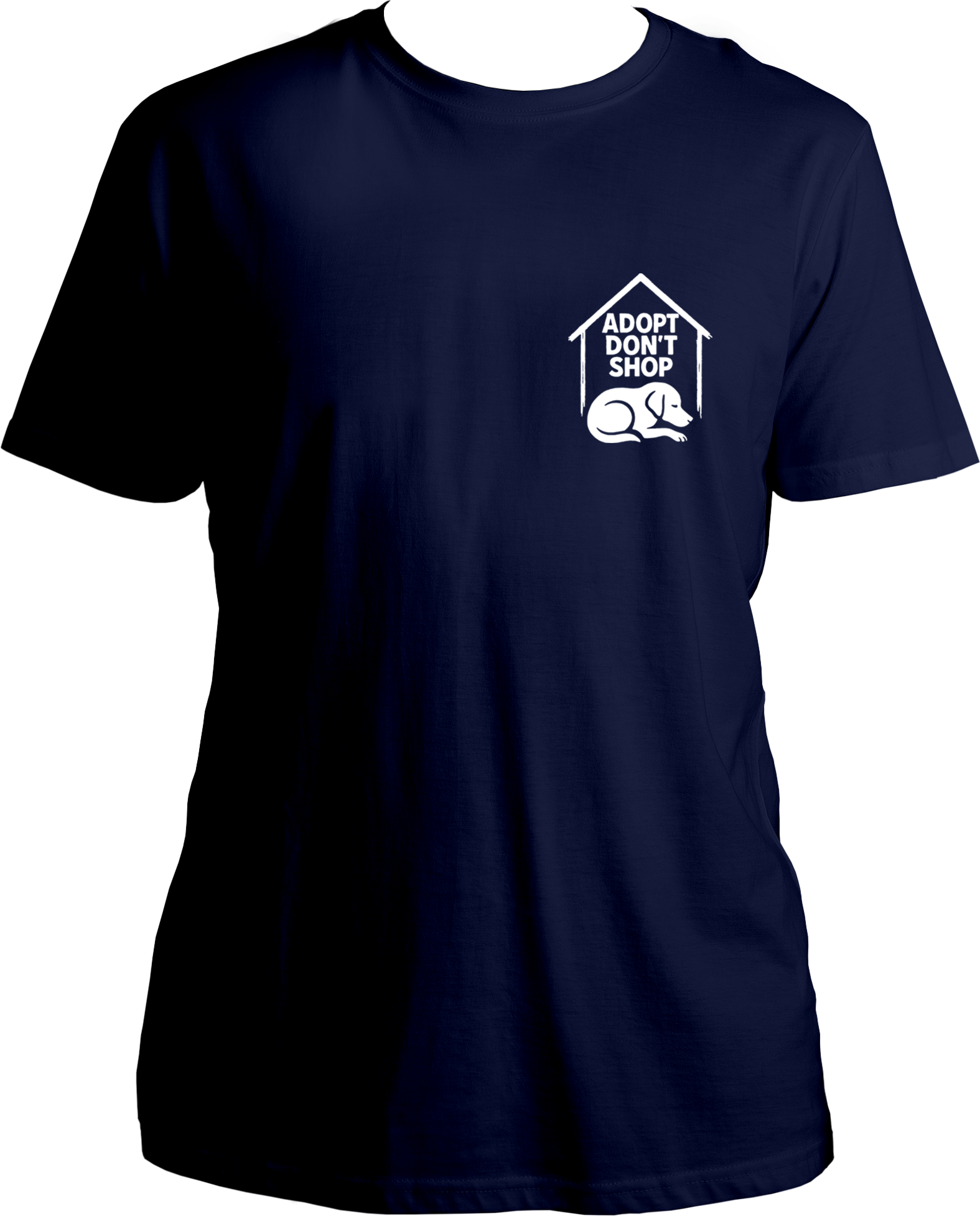 Dog adoption awareness T-shirt with chest print