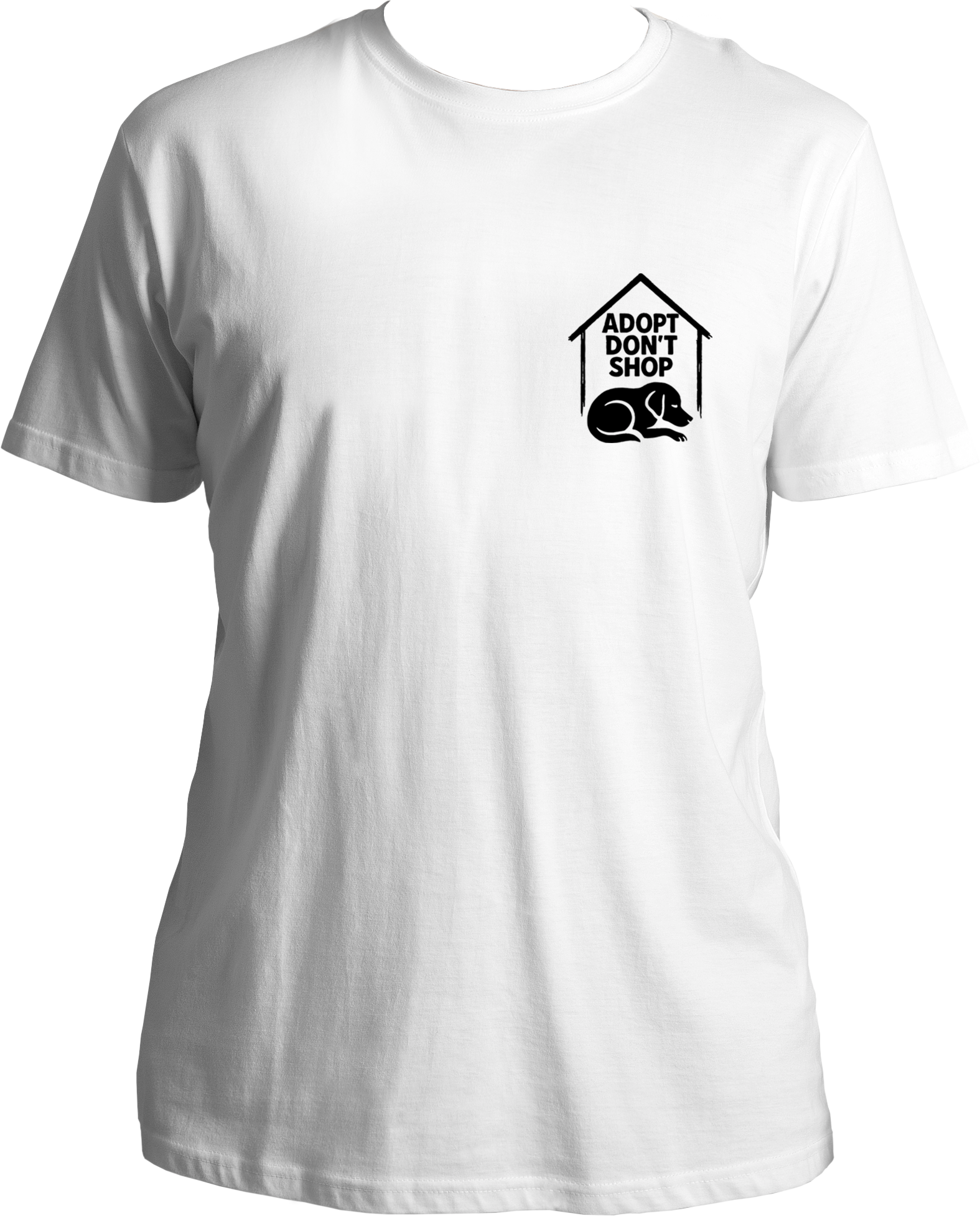 Dog adoption awareness T-shirt with chest print