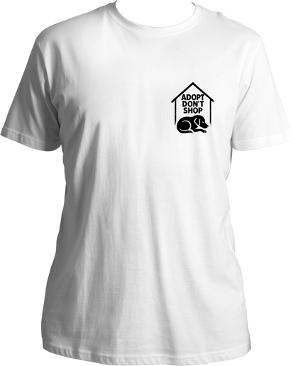 Dog adoption awareness T-shirt with chest print