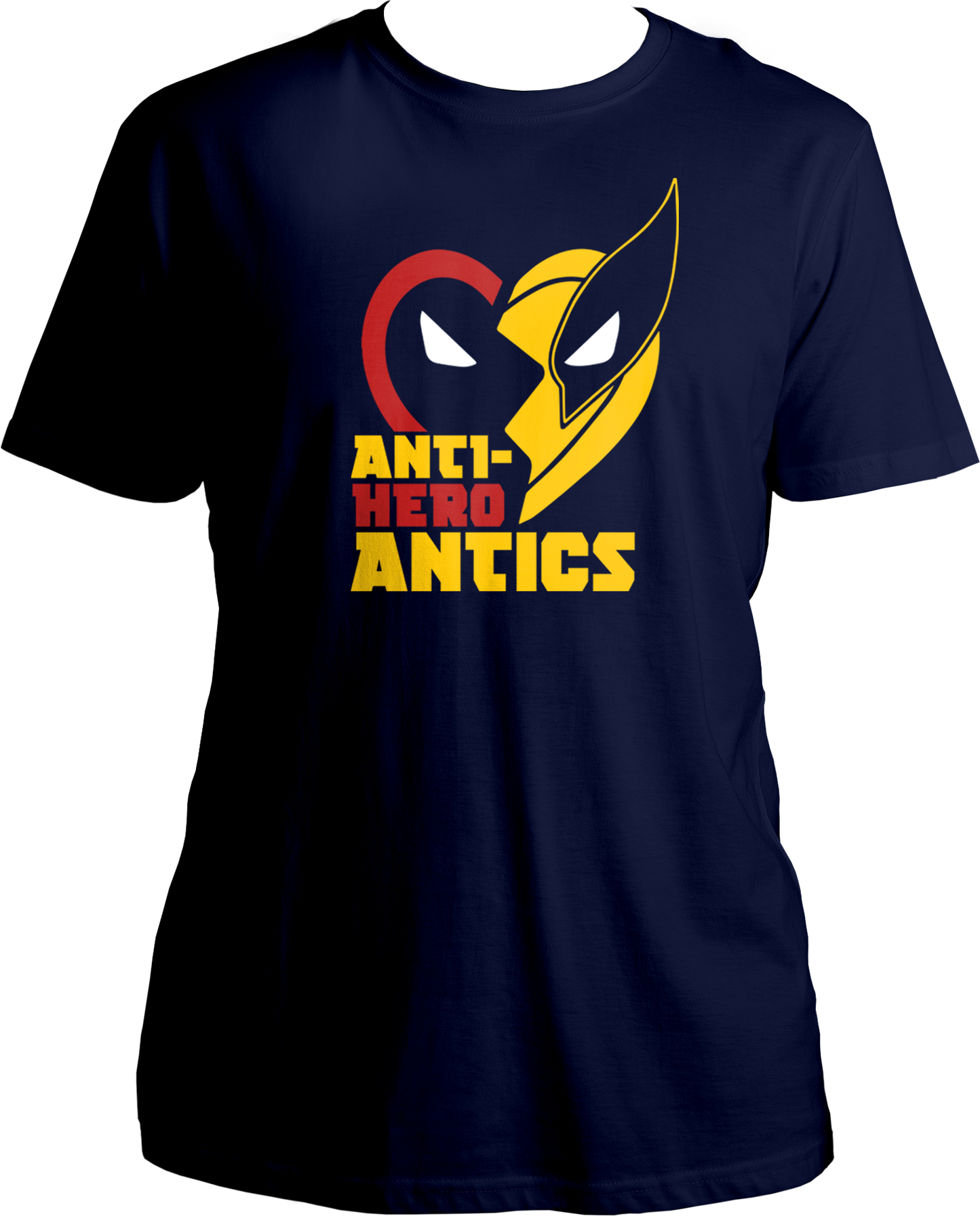 Unleash the chaos with our "Anti-Hero Antics Deadpool &amp; Wolverine Unisex T-Shirts"! This 100% unisex cotton round neck tee captures the wild, unpredictable energy of Deadpool and Wolverine.  Anti-Hero Antics perfectly embodies the dynamic duo's rebellious and unconventional approach to heroism. Deadpool’s relentless humor and Wolverine’s fierce determination combine to create a formidable pair that doesn’t play by the rules.