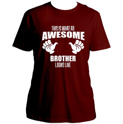 Black Awesome Brother Unisex T-Shirt with contrasting brother quote graphic