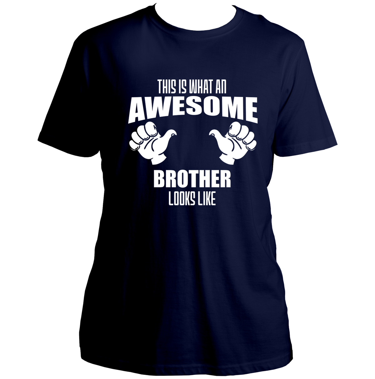 Navy Blue Awesome Brother Unisex T-Shirt with brother gift graphic