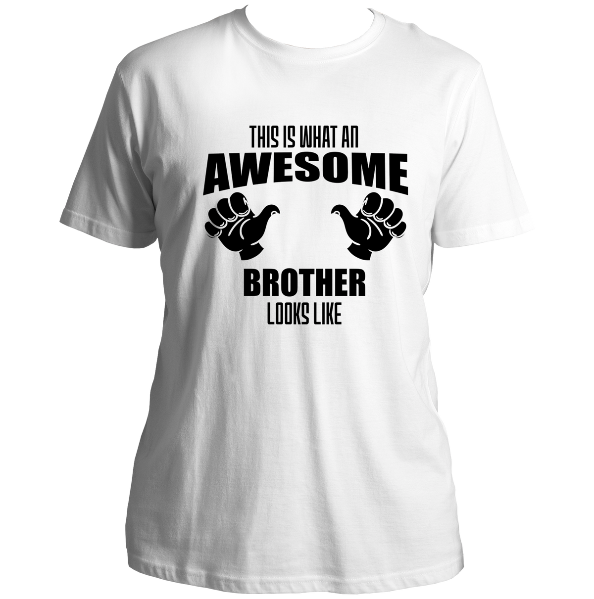 White Awesome Brother Unisex T-Shirt with black brother quote graphic