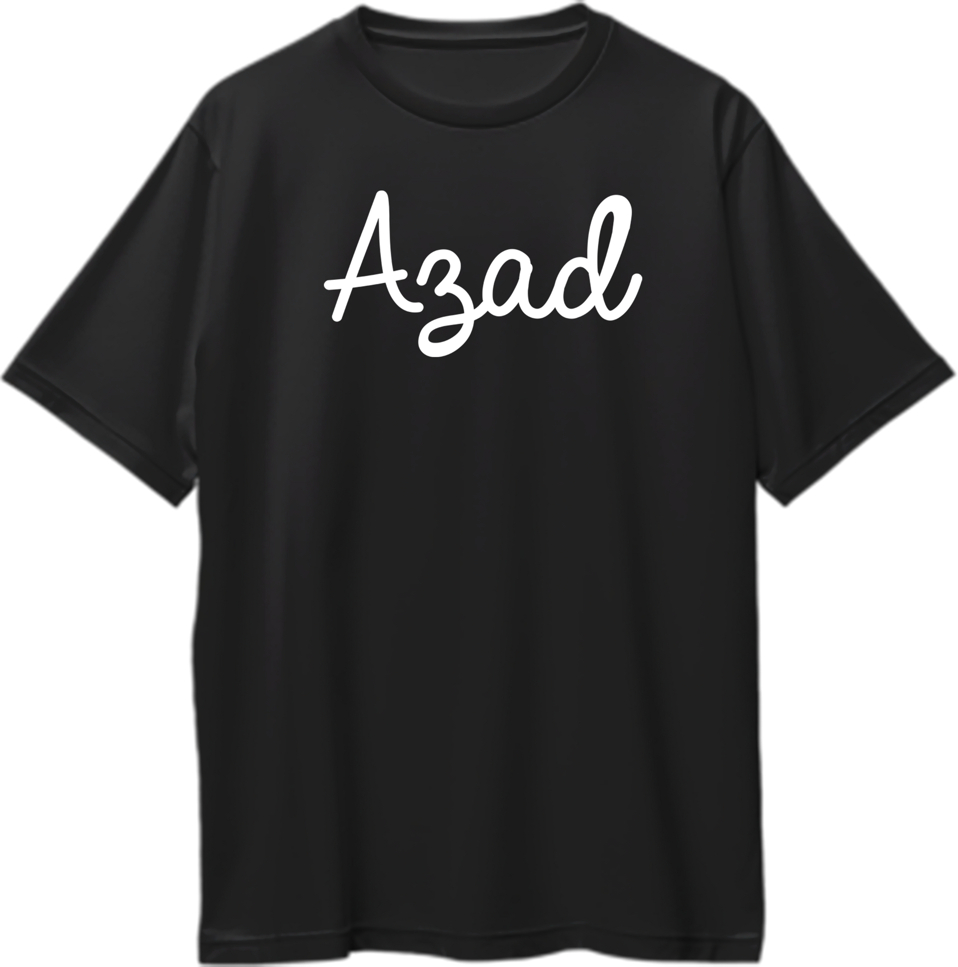 Black Azad Oversized T-Shirt with clean white freedom typography by Garrari