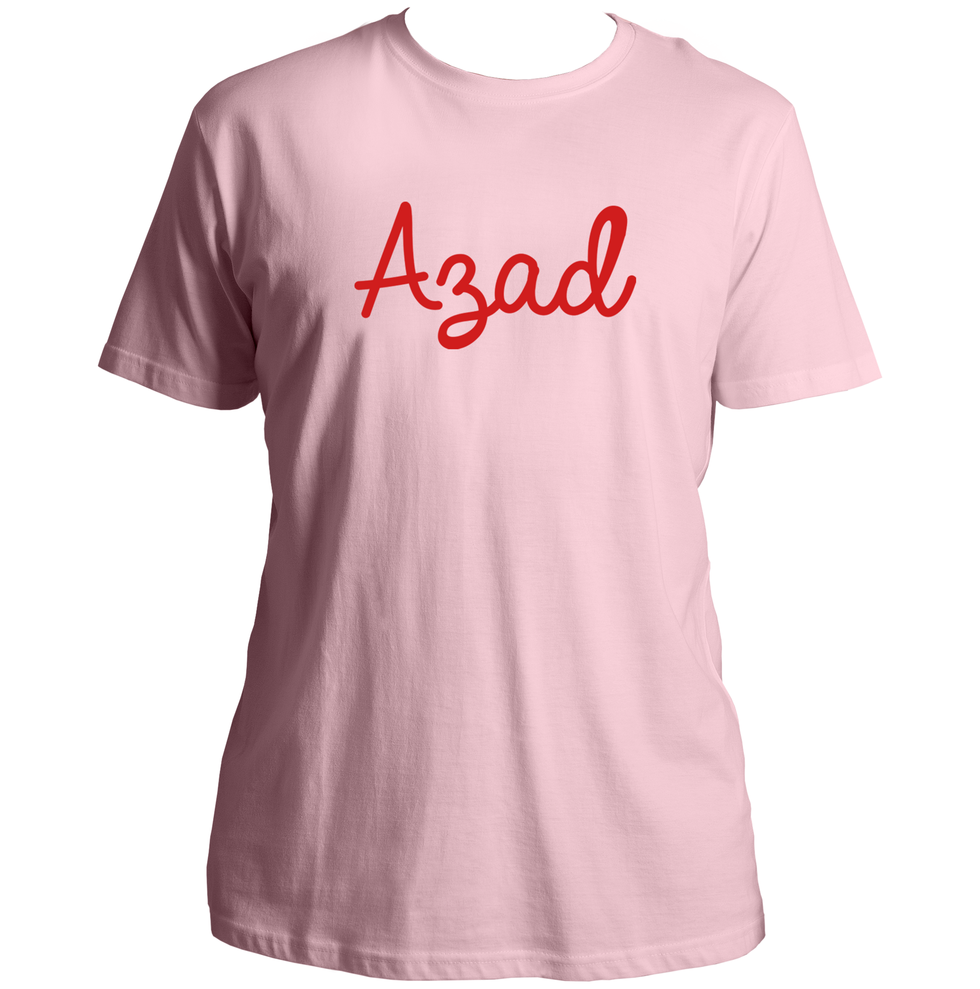 Baby Pink Azad T-shirt with Hindi-inspired freedom typography by Garrari