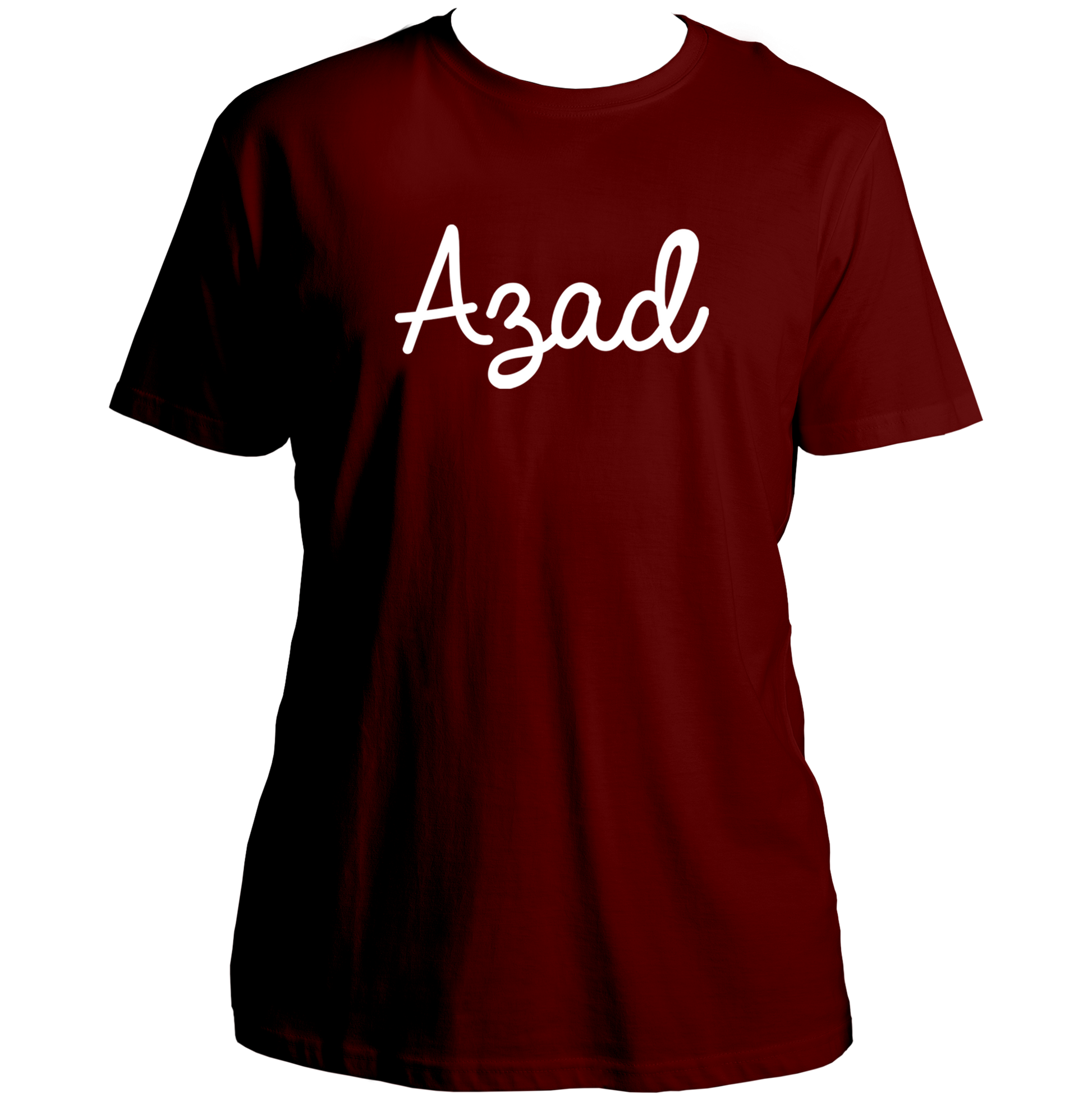 Maroon Azad T-shirt with minimal patriotic text print by Garrari