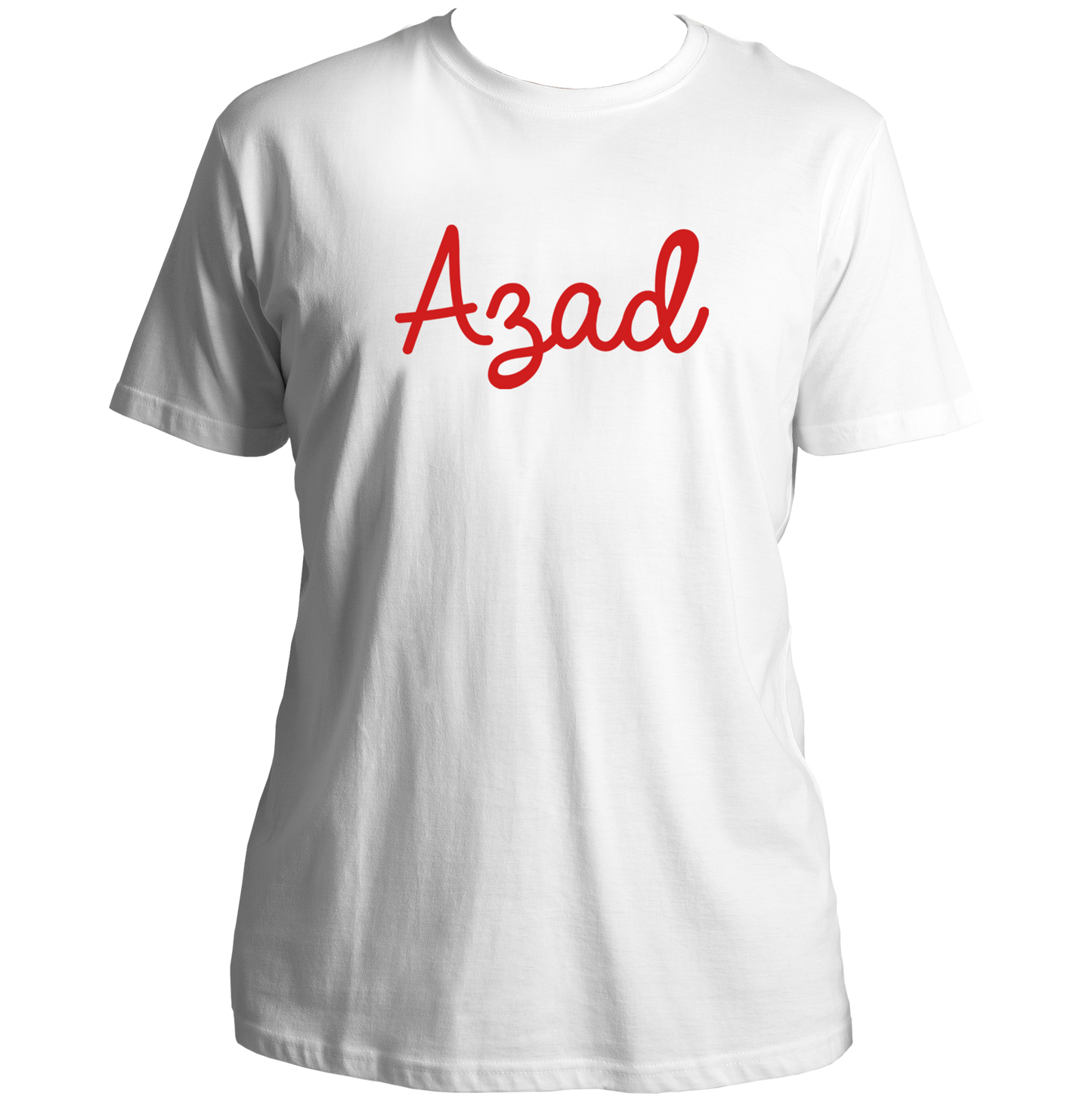 White Azad T-shirt with clean Hindi-inspired Azad print by Garrari