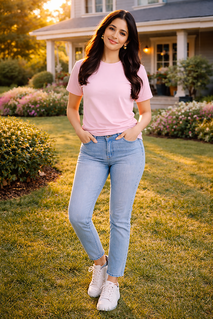 Baby Pink Solid Unisex T-Shirt | Premium Cotton Everyday Wear