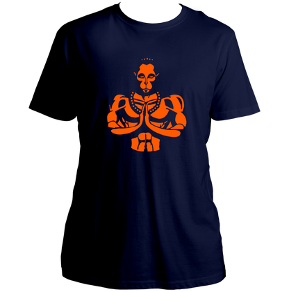Bajrangbali Hanuman Ji navy blue unisex T-shirt with devotional graphic by Garrari