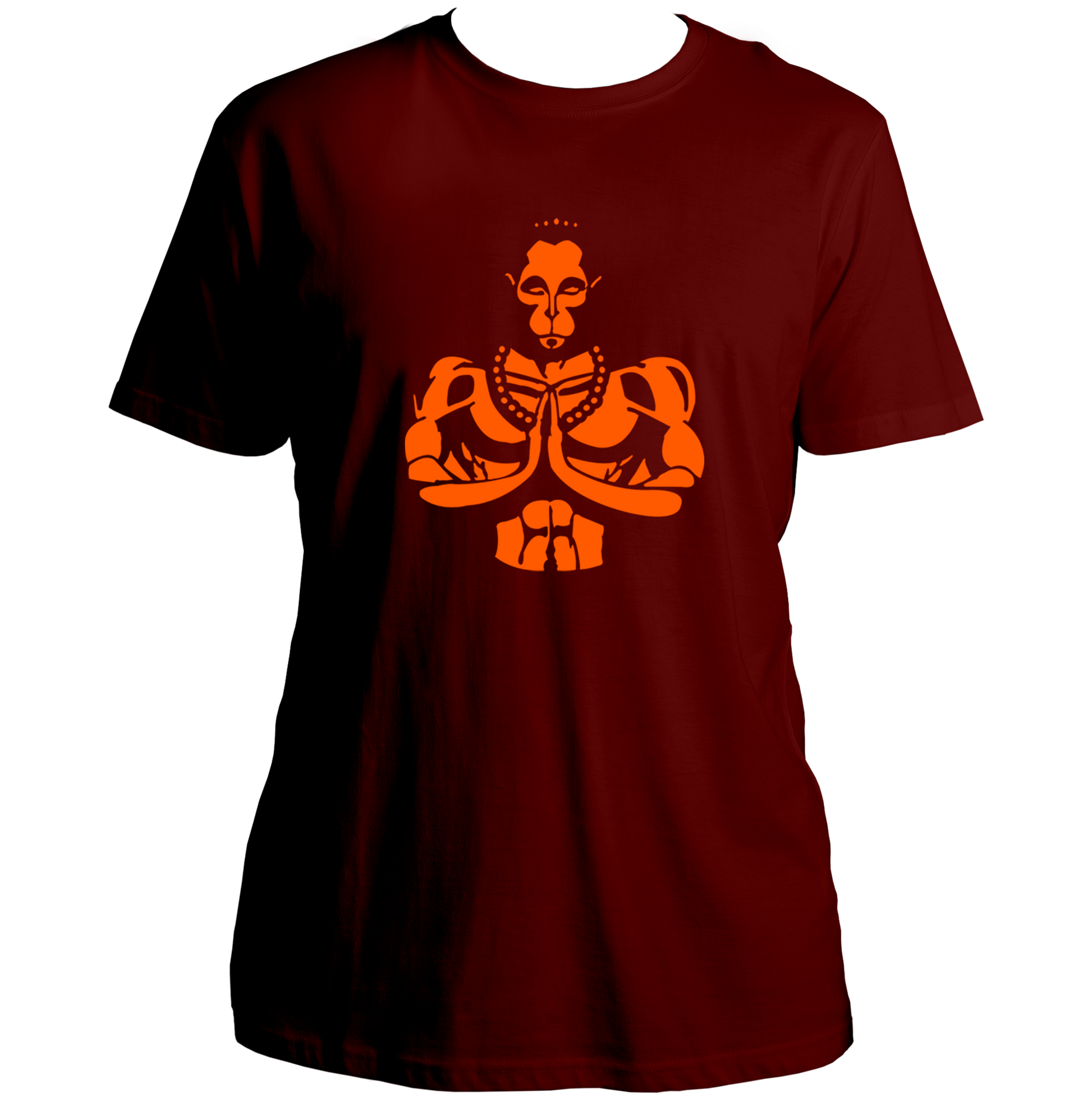 Bajrangbali Hanuman Ji maroon unisex T-shirt with devotional graphic by Garrari