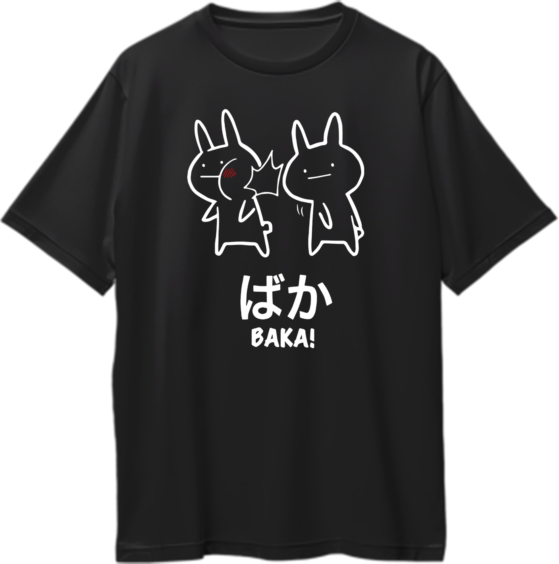 Black Baka Anime Oversized T-Shirt with kawaii anime slap print by Garrari