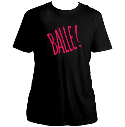 Black Balle Punjabi Unisex T-Shirt with bold pink typography print by Garrari