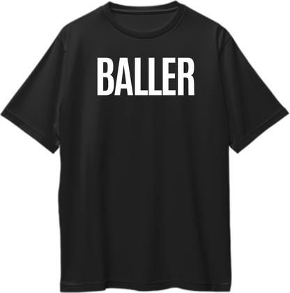 Black Baller Punjabi Oversized T-Shirt with bold white typography by Garrari