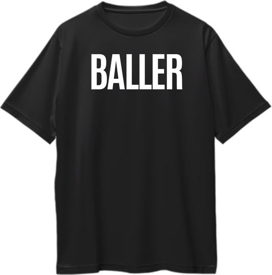 Black Baller Punjabi Oversized T-Shirt with bold white typography by Garrari