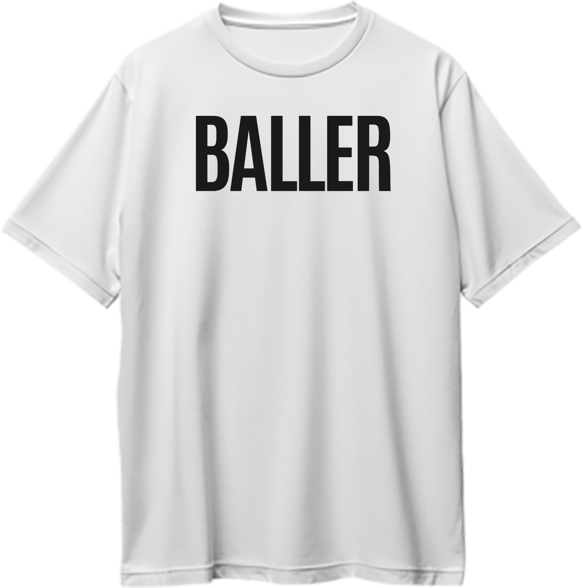 White Baller Punjabi Oversized T-Shirt with clean bold Baller typography by Garrari