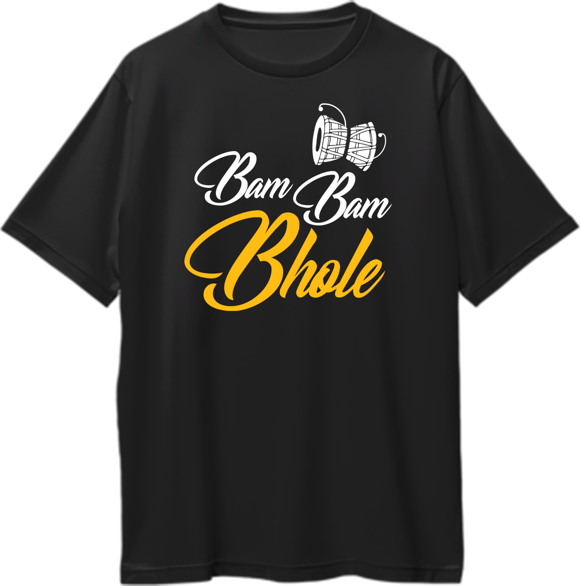 "Oversized unisex t-shirt with Bam Bam Bhole chant, spiritual and devotional Lord Shiva apparel."