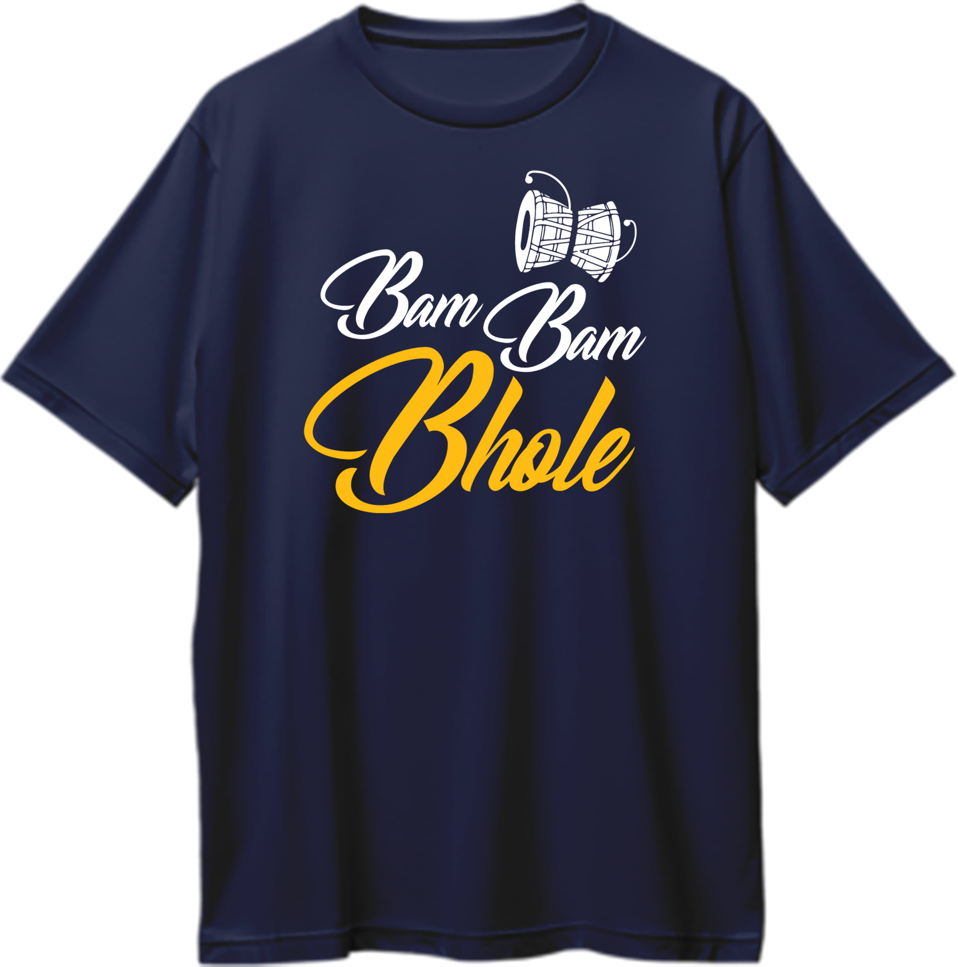 Bam Bam Bhole Mahadev navy blue oversized T-shirt with Shiva devotional graphic by Garrari