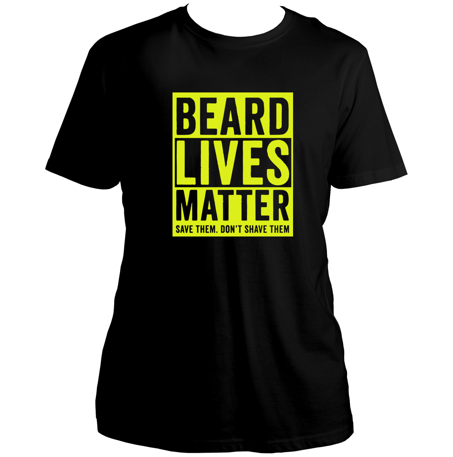 Black Beard Lives Matter Unisex T-Shirt with bold neon typography by Garrari