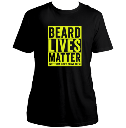 Black Beard Lives Matter Unisex T-Shirt with bold neon typography by Garrari