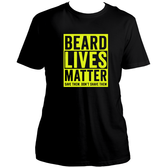 Black Beard Lives Matter Unisex T-Shirt with bold neon typography by Garrari