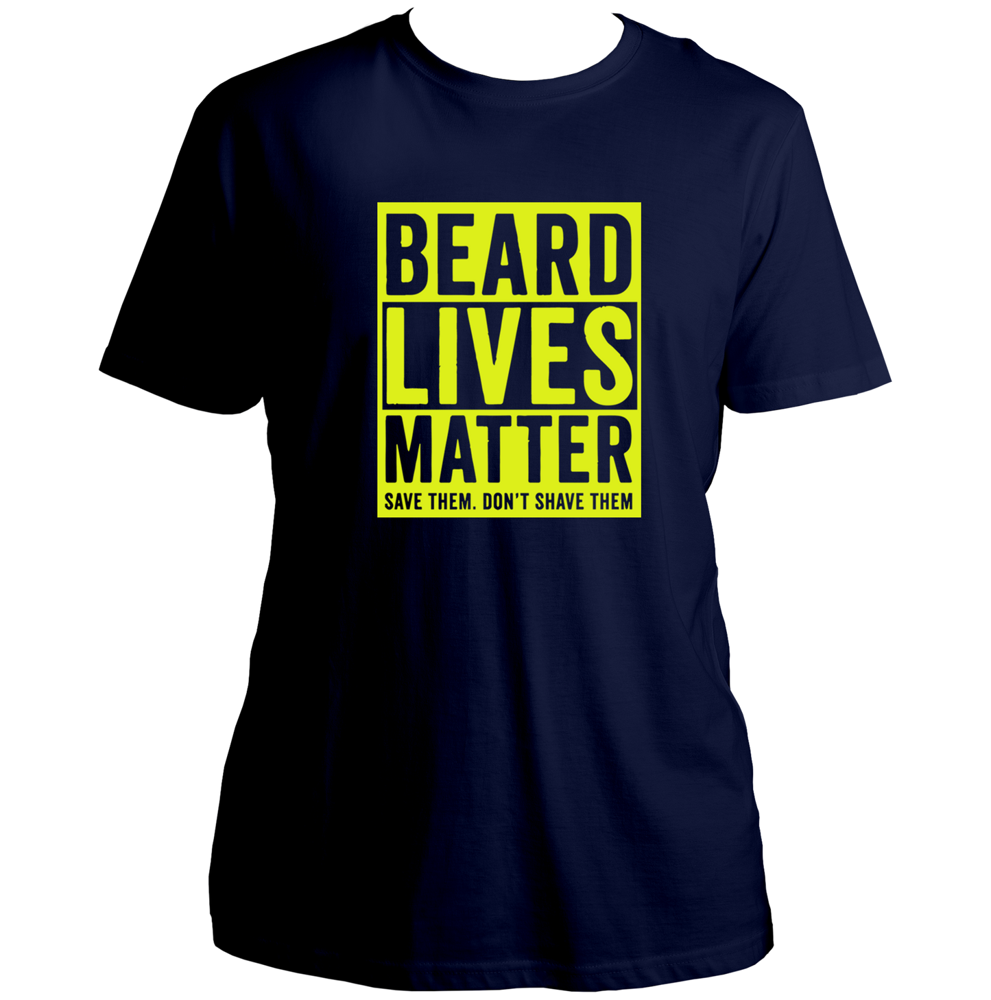 Navy Blue Beard Lives Matter Unisex T-Shirt with beard lover statement print by Garrari
