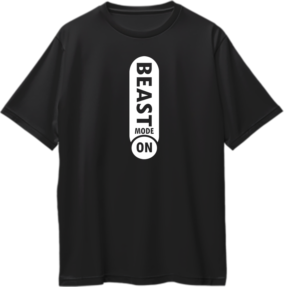Black Beast Mode On Oversized T-Shirt by Garrari with Beast Mode fitness statement print