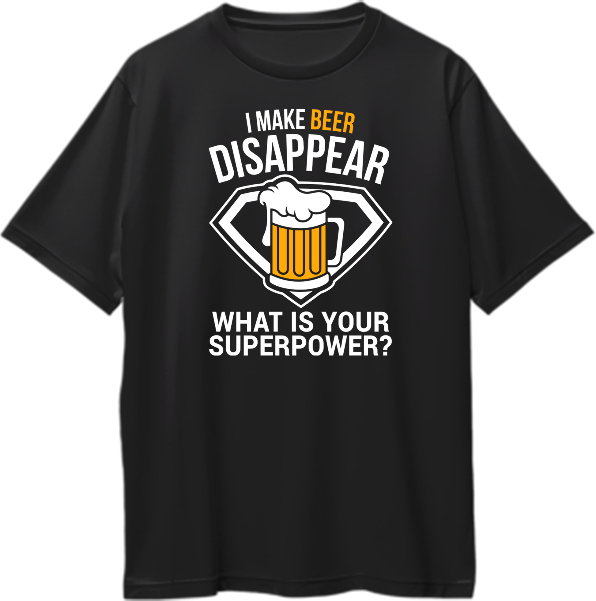 Black Beer Power Oversized T-Shirt with beer mug superpower artwork by Garrari