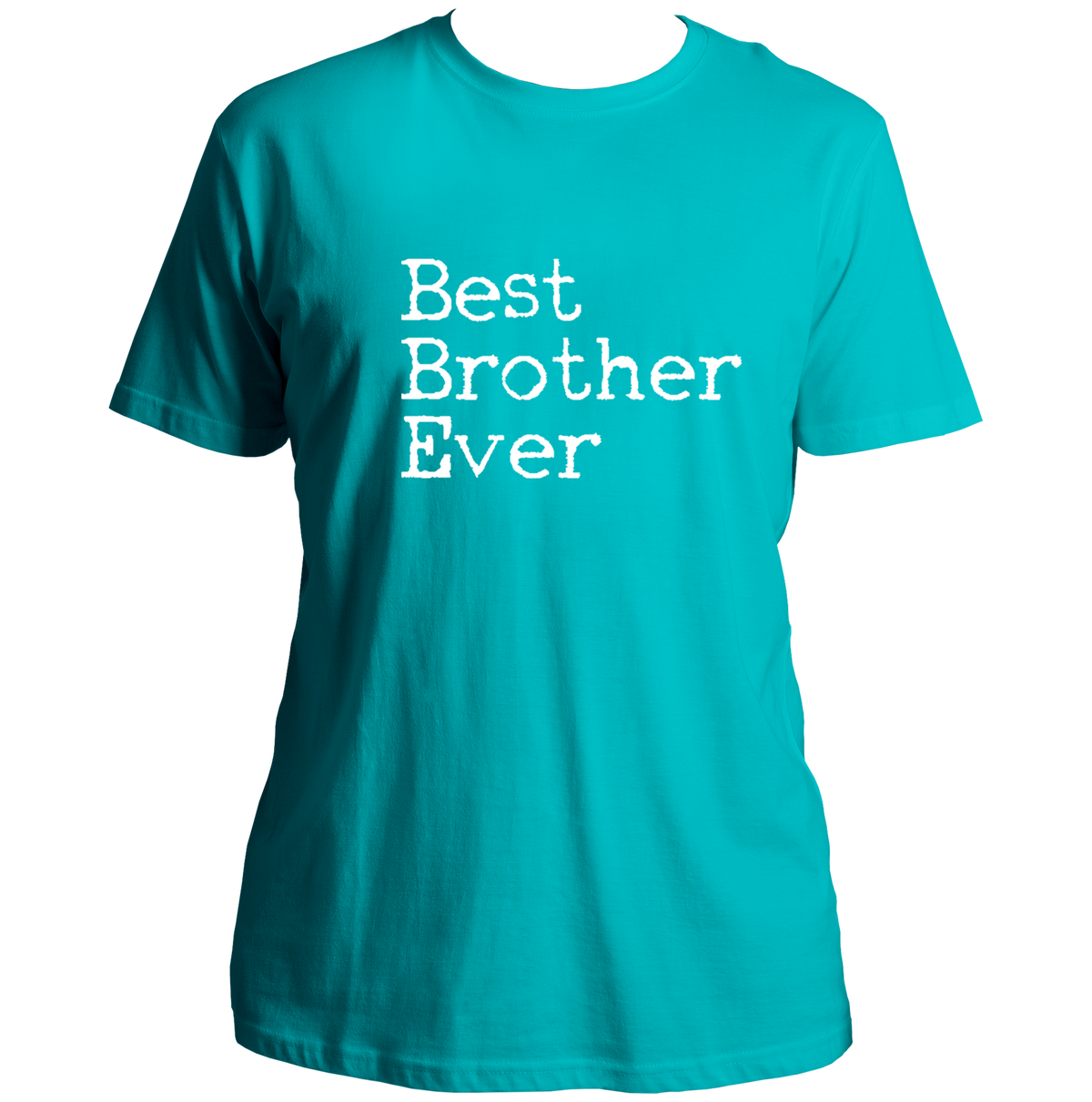 Aqua Blue Best Brother Ever Unisex T-Shirt by Garrari with contrast Best Brother Ever typography print