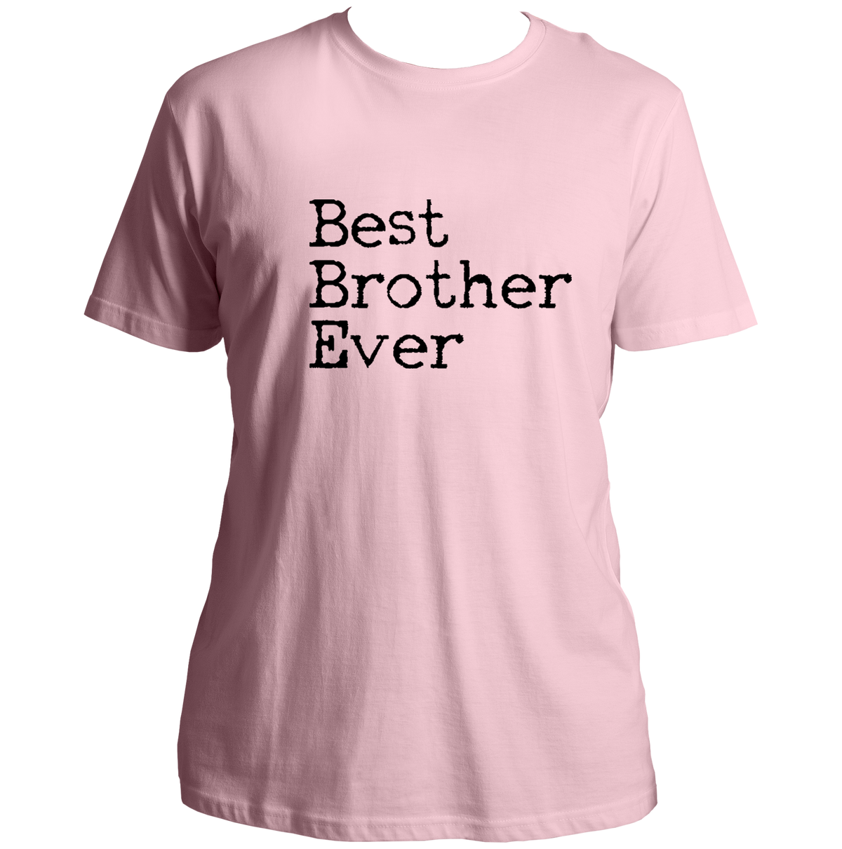 Baby Pink Best Brother Ever Unisex T-Shirt by Garrari with contrast brother statement typography print
