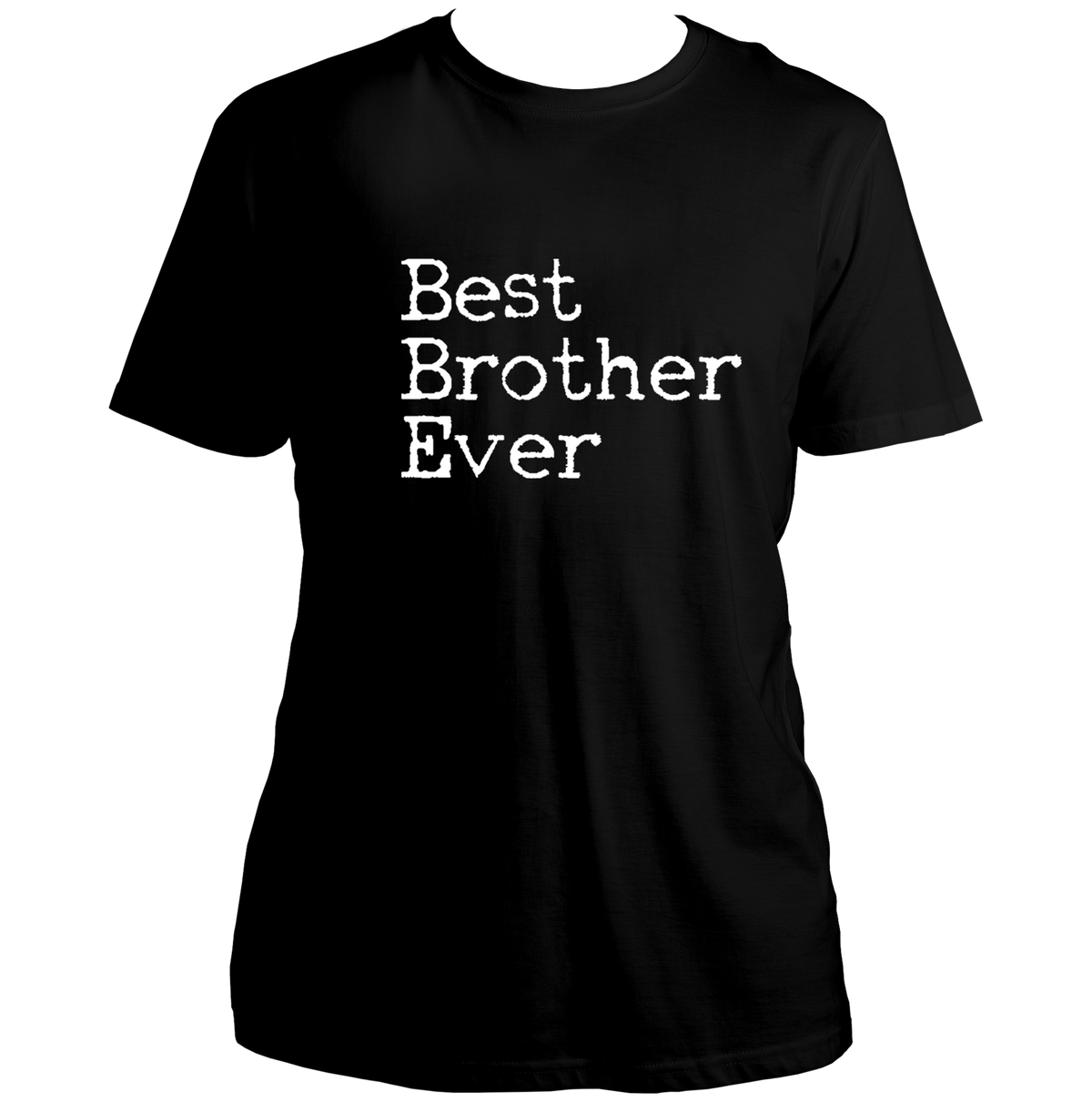 Black Best Brother Ever Unisex T-Shirt by Garrari with white statement typography print
