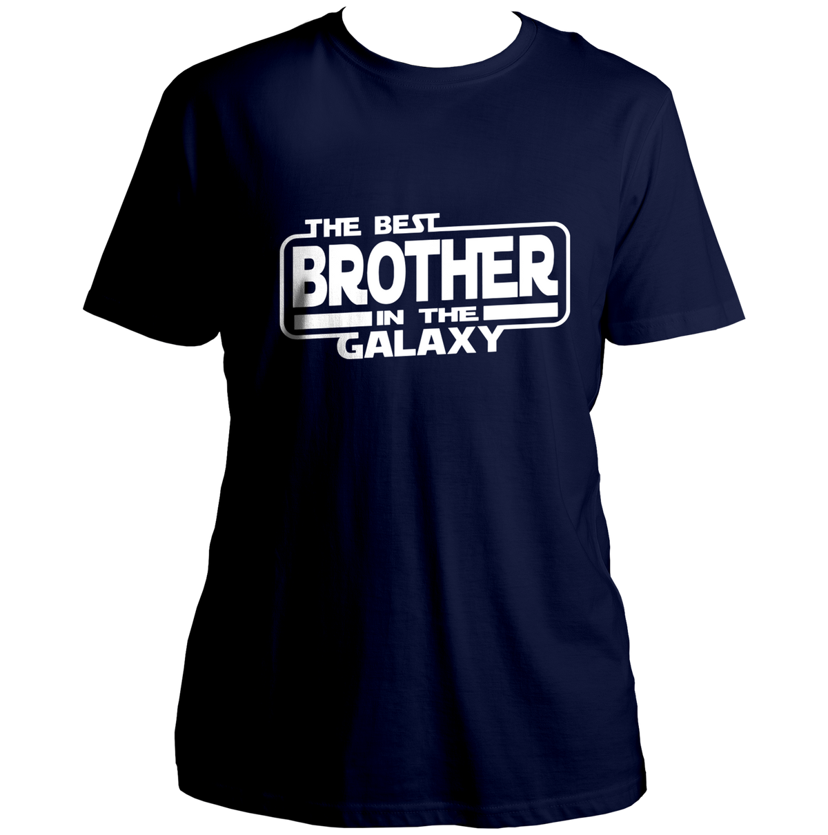 Navy Blue The Best Brother In The Galaxy Unisex T-Shirt with white brother statement print