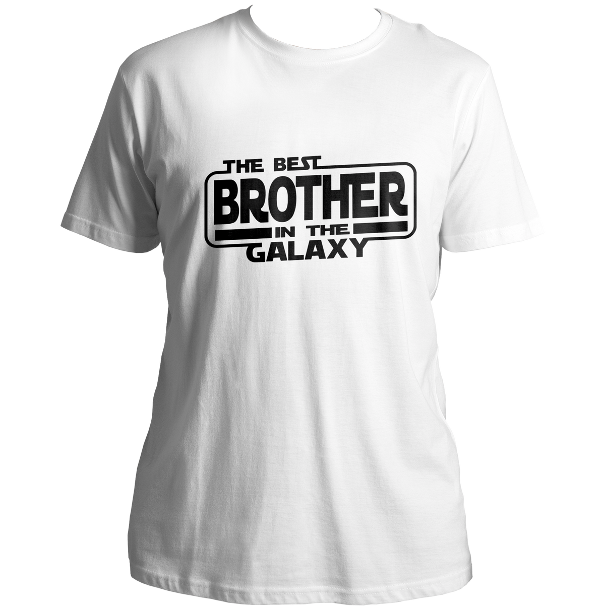 White The Best Brother In The Galaxy Unisex T-Shirt with bold brother quote graphic