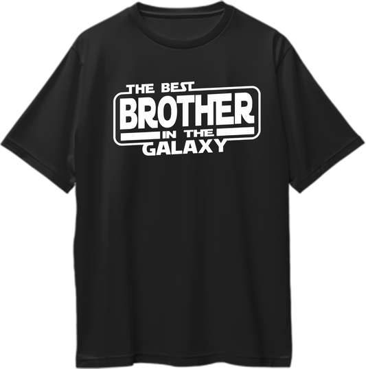 Best Brother in the Galaxy oversized black t-shirt front view
