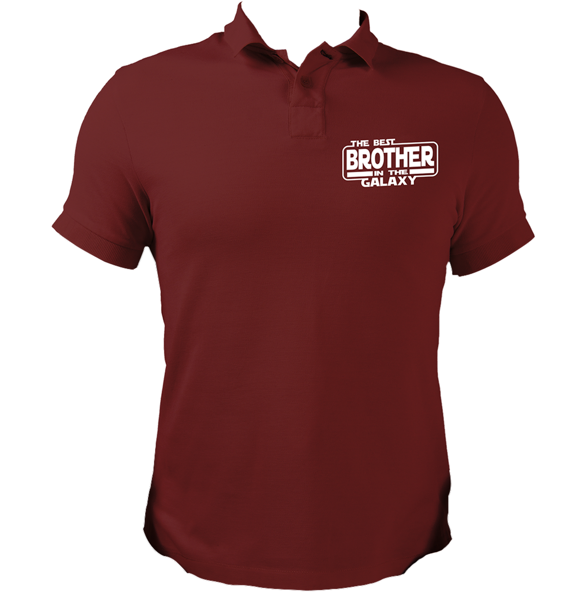 Maroon The Best Brother In The Galaxy Polo T-Shirt with Best Brother quote print