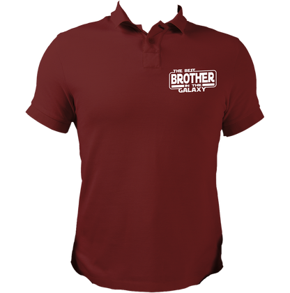 Maroon The Best Brother In The Galaxy Polo T-Shirt with Best Brother quote print