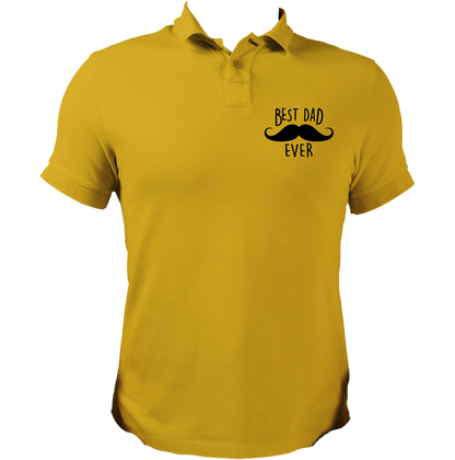 Yellow Best Dad Ever Polo T-Shirt by Garrari with small Best Dad Ever chest print