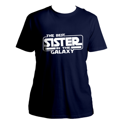 Navy Blue The Best Sister In The Galaxy Unisex T-Shirt with Best Sister quote graphic