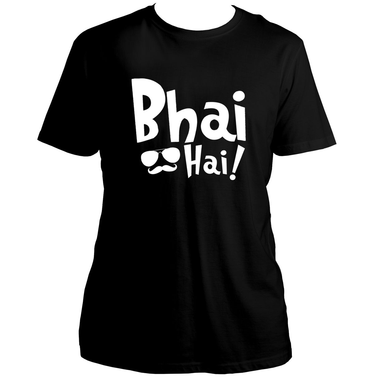 Bhai Hai Black Unisex T-Shirt for brother with white graphic print by Garrari