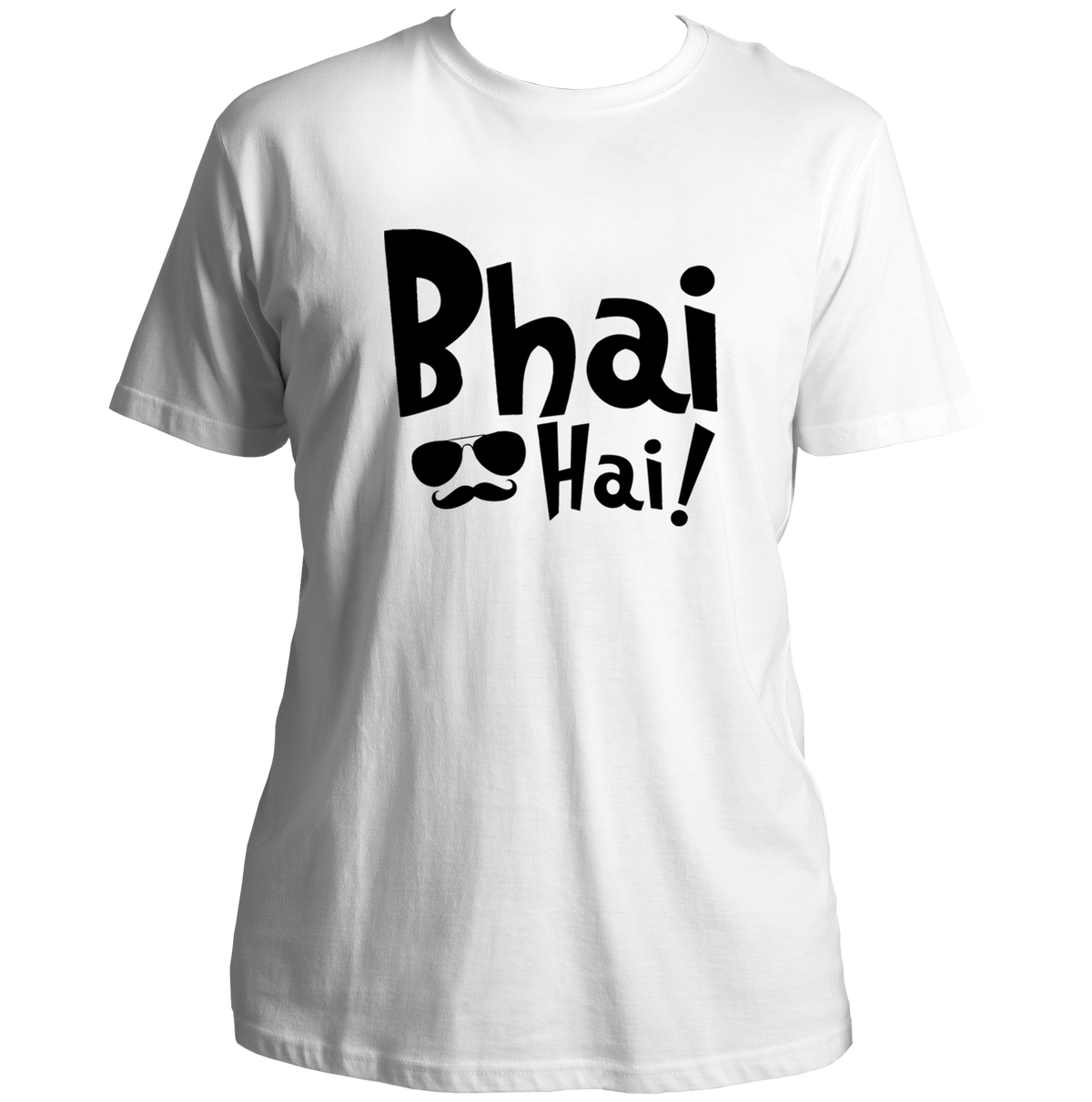 Bhai Hai White Unisex T-Shirt for brother with bold contrast graphic print by Garrari