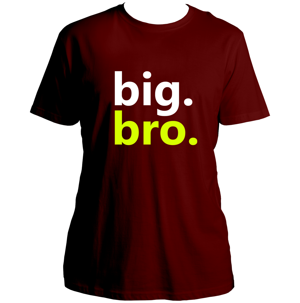 Maroon Big Bro Unisex T-Shirt by Garrari with contrast Big Bro elder brother typography print