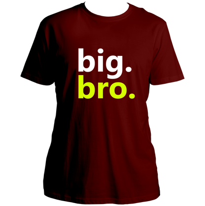 Maroon Big Bro Unisex T-Shirt by Garrari with contrast Big Bro elder brother typography print