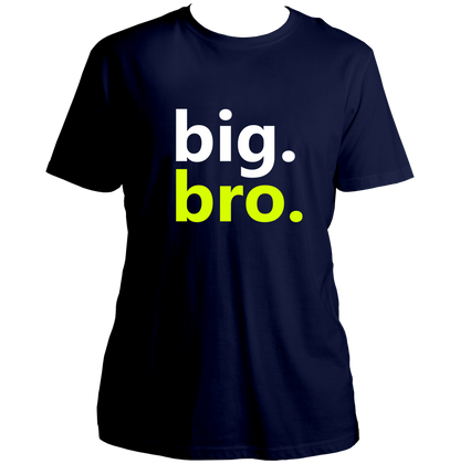 Navy Blue Big Bro Unisex T-Shirt by Garrari with contrast minimal Big Bro statement print