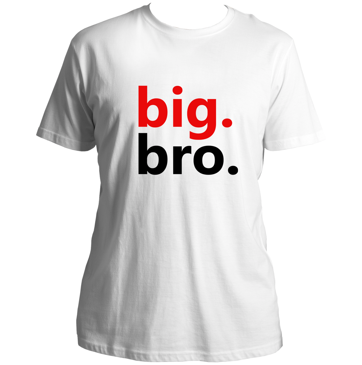 White Big Bro Unisex T-Shirt by Garrari with contrast elder brother typography print
