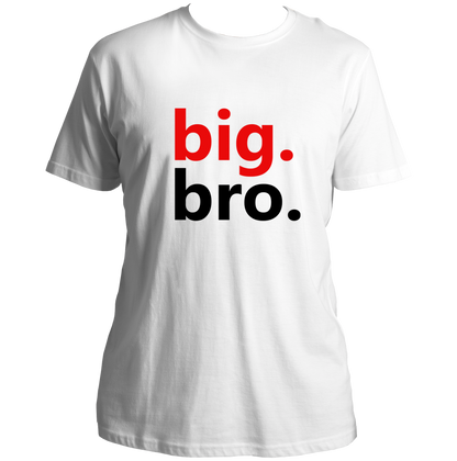 White Big Bro Unisex T-Shirt by Garrari with contrast elder brother typography print