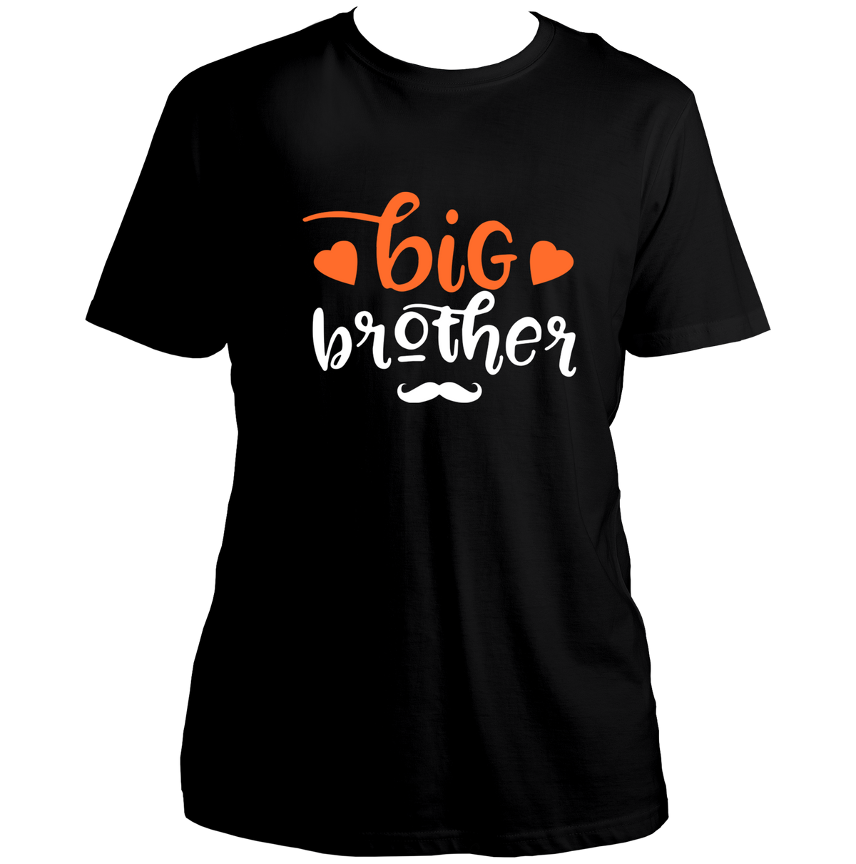 Black Big Brother Unisex T-Shirt by Garrari with contrast Big Brother typography and moustache print